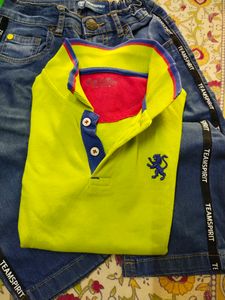 2 Pair Of Denim &amp; 2 Tshirts For Boys Age 5-6