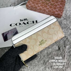 COACH ZIPPER WALLET 12a QUALITY WD BOX N CARD