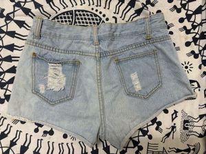 Ripped Denim Shorts