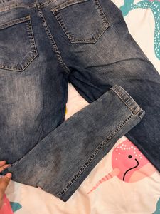 RIBBED DENIM SLIM FIT HIGH RISE