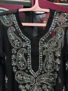 Black Embroidered Kurta