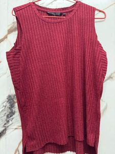 Burgundy Sleeveless Top
