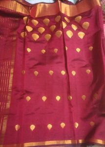 Elegant Maroon & Gold Saree