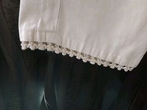 Pure White Cotton Kurta With Pant &amp; Dupatta