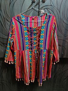 Multicolored Tropical Floral Printed Top