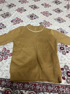 Light weight and soft neck bead sweater for winter