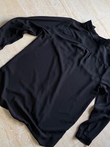 black georgette v neck shirt