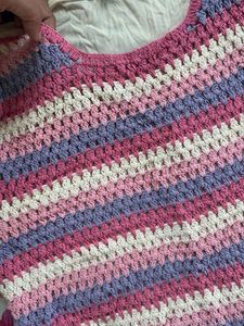 Crochet Knit Top with FREE EARRINGS