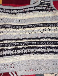 Crochet Knit Lace-Up Tank Top