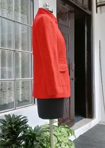 Red Wool Blend Women's Jacket
