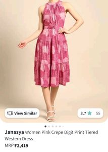 Pink Floral Dress Janasya