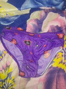 Purple Heart Print Panties