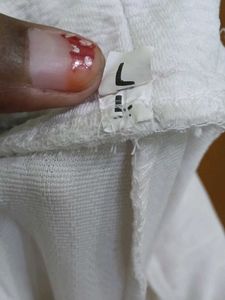 White Bell Bottom Pant