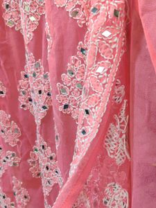 brand new chikankari Pink Embroidered Kurta
