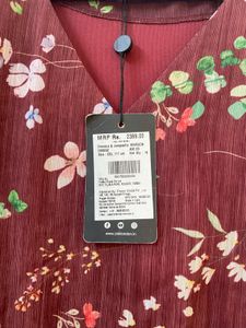 brown floral dress-Zink London