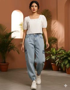 🔥Weekend Sale🔥Zudio Cargo Jeans