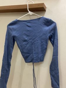 Zara Blue Drawstring Long Sleeve