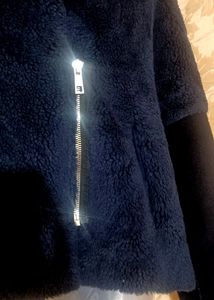 Silver Toned Front Zipper Jacket
