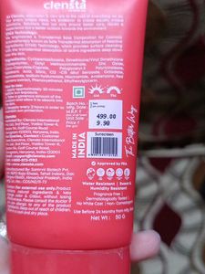 Clensta Red Aloe Vera Sunscreen SPF 50