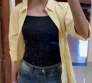 yellow long sleeves shirt , cotton