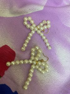 Pearl Bow Earrings