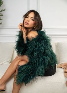 Luxury Ostrich Feather Imported Short Vest