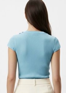 Cute Blue Ruffle Top