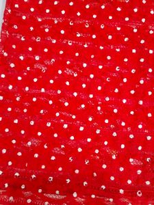 (481)Red Polka Dot Ringer Tee