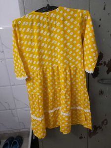 Yellow Printed Dress,like New