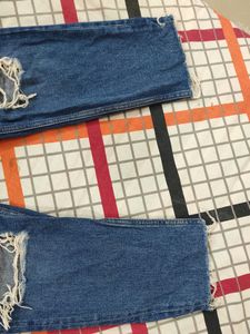 H&amp;M Blue Distressed Jeans