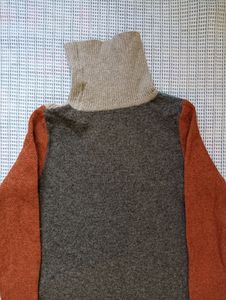 longline woolen turtle neck sweater.