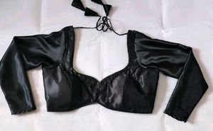 Satin Padded Full Sleeve Back Hook Blouse