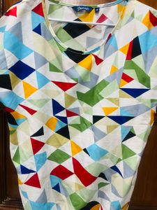 Geometric Print Blouse - Size M