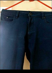 MAX Navy Blue Slim Fit Cotton Jeans