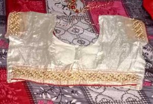 Elegant Red Saree With Blouse