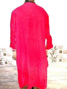 🎁Buy 2, Get 2 Free🎁XL/XXL Red Embroidered Kurta