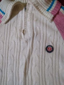 Beautiful White and Pink Girls Sweater
