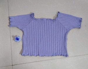Off-Shoulder Purple Crop Top