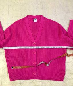 Pink Oversized Cardigan For Bust 38-44