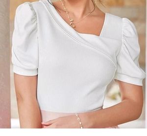 White Puff Sleeve Top
