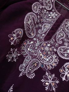 Purple Chicken Kari Kurti With Inner