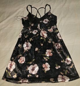 Floral Velvet Mini Dress