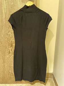 Winter Black Dress With Sequence