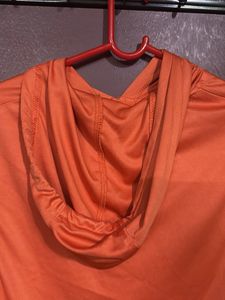 Orange Spunk Sports Athletic Sleeveless Hoodie