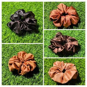 Luxury Satin Scrunchies Set (Pack of 5)