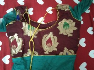 Green Anarkali Set With Stone Work