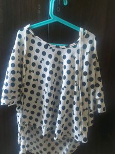 Asymmetrical White Top With Back Lace