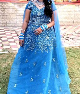 Blue Embellished Ethnic Gown
