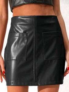 Chic Black Faux Leather Mini Skirt