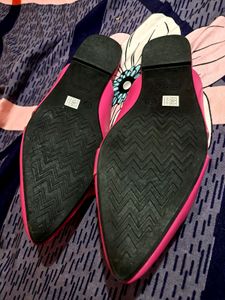 Pink Leather Flat Sandal